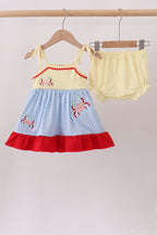 Blue Crab Applique Bloomer Set