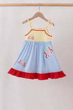 Blue Crab Applique Dress