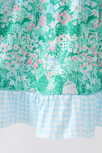 Green house floral Ruffle Dress