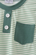 Teal Stripe Pocket top