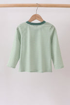 Teal Stripe Pocket top