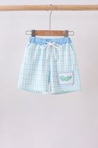 Blue Crocodile Embroidered Swim Trunks