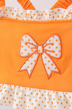 Orange Bow Ruffle 2PC Swimsuit