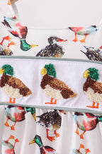 Sage Mallard French Knot Ruffle Bubble