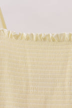 Cream smocked mom dress