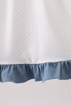 Blue Apple Crayon French Knot Ruffle Dress
