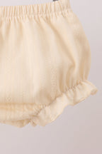 Oatmeal character french knot bloomer set