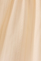 Oatmeal character french knot ruffle dress