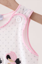 Pink Prayer Embroidery Ruffle Romper
