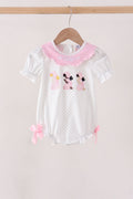 Pink Prayer Embroidery Ruffle Bubble