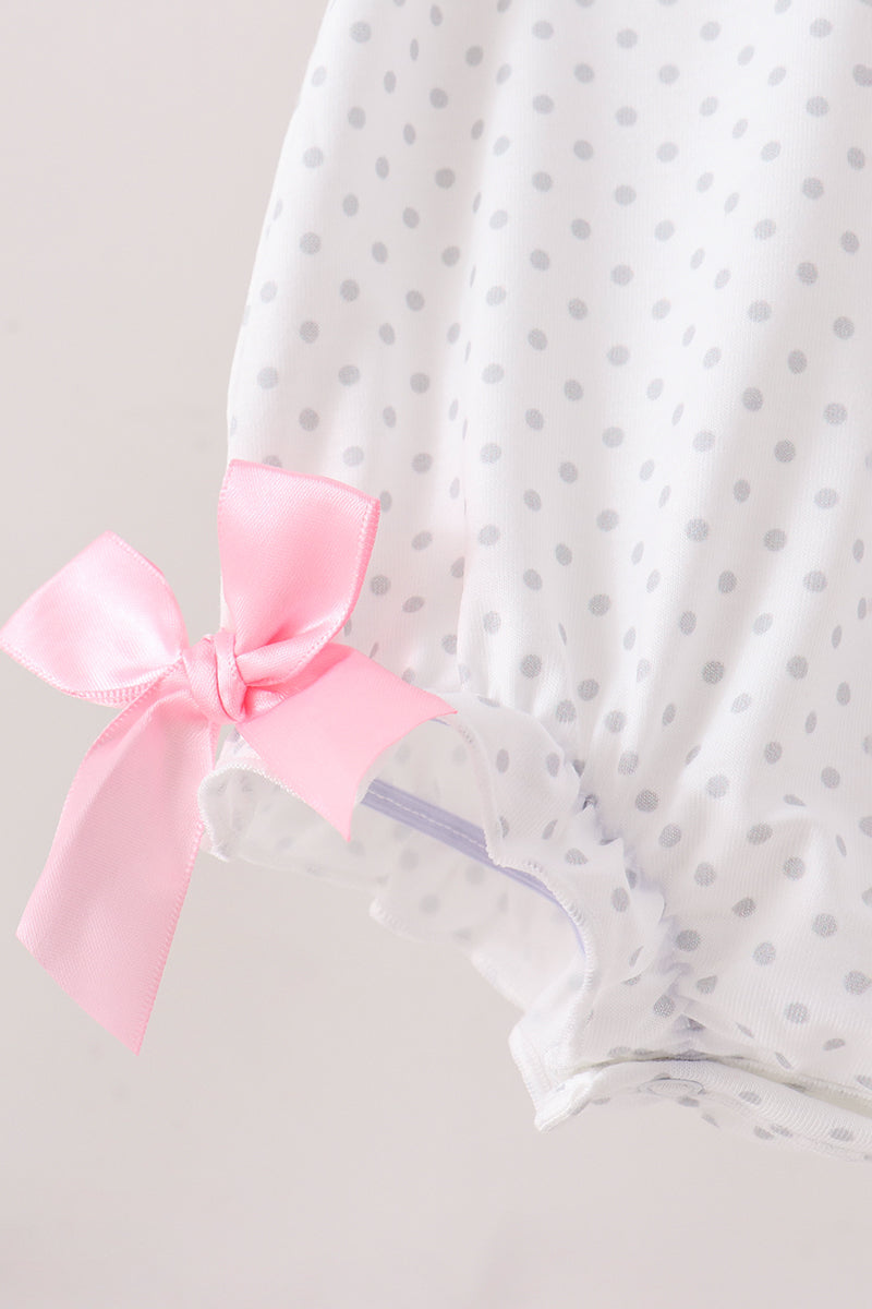 Pink Prayer Embroidery Ruffle Bubble