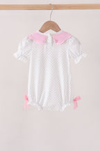 Pink Prayer Embroidery Ruffle Bubble
