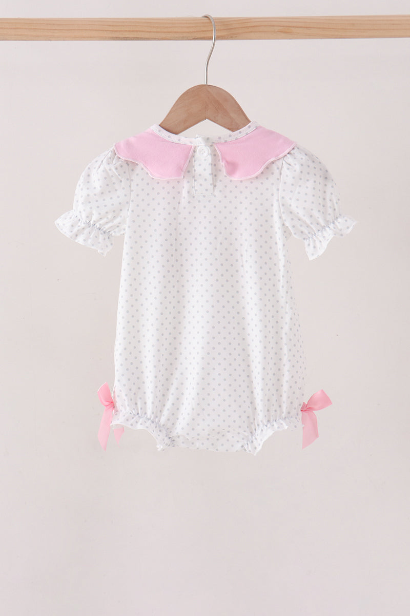 Pink Prayer Embroidery Ruffle Bubble