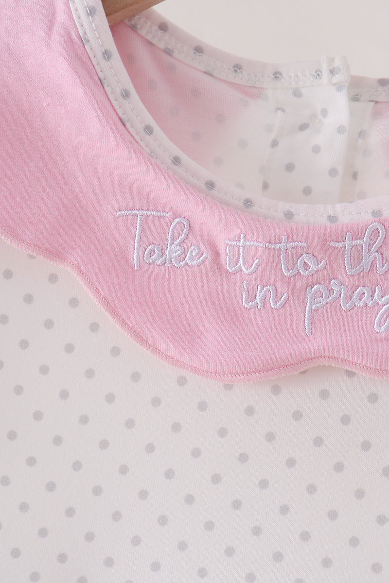 Pink Prayer Embroidery Dress