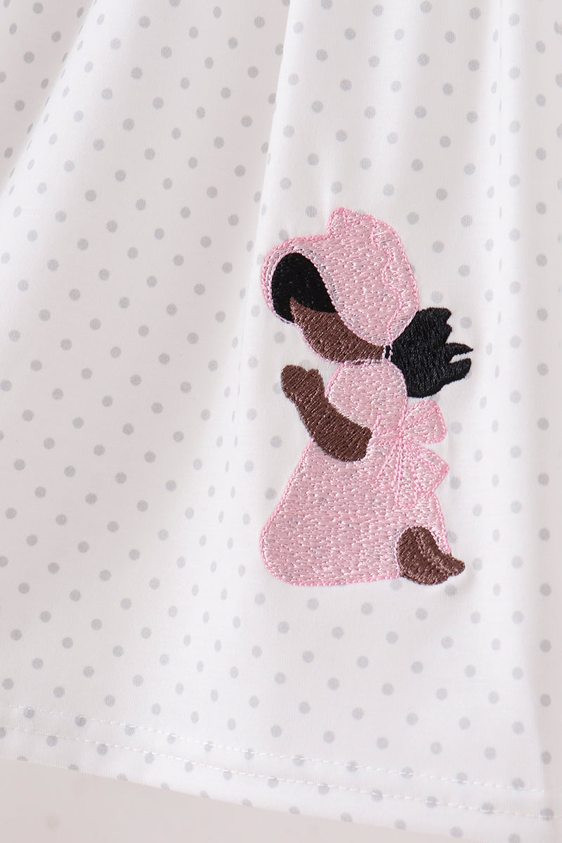 Pink Prayer Embroidery Dress