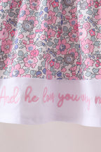 Pink Floral Embroidery Pants Set