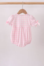 Pink Mallard Applique Gingham Bubble