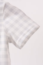 Green Hocus pocus french knot gingham romper