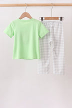 Green Hocus pocus french knot pants set