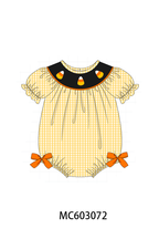 Mustard Candy Embroidery Gingham Bubble