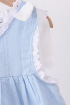 Blue Jacquard Lace Dress