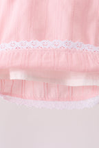 Pink Lace Jacquard Bloomer Set