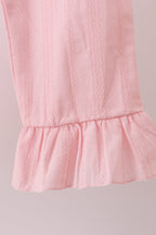 Pink Lace Ruffle Pants Set