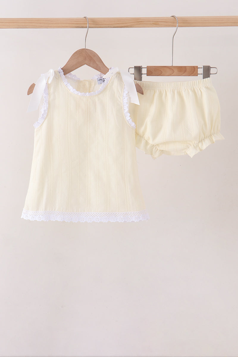 Beige Jacquard Bloomer Set