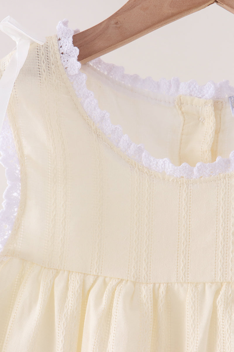 Beige Jacquard Lace Dress