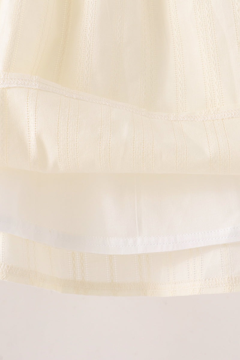 Beige Jacquard Lace Dress