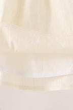 Beige Jacquard Lace Dress