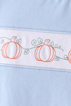 Blue Pumpkin Embroidery Gingham Shorts Set