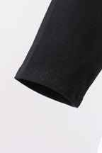 Black Spider Embroidery Pocket Stripe Top