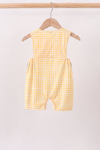 Mustard Pumpkin Embroidery Gingham Jon Jon