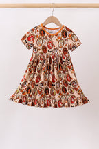 Orange princess bamboo ruffle dress