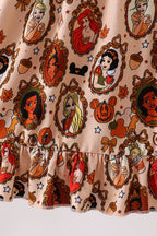 Orange princess bamboo ruffle dress