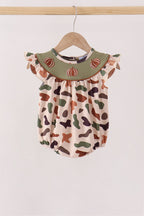 Camouflage Pumpkin Embroidery Ruffle Bubble