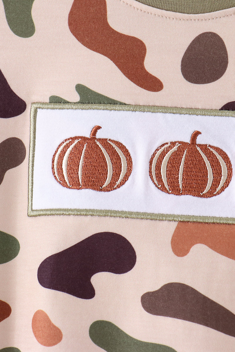 Camouflage Pumpkin Embroidery Bubble