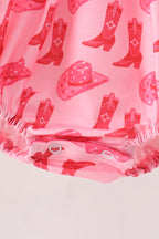 Pink Cowgirl Boots Embroidery Bubble