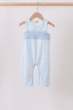 Blue Smocked Gingham Jon Jon