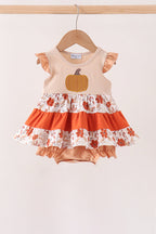 Floral Pumpkin Embroidery Ruffle Bubble