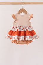 Floral Pumpkin Embroidery Ruffle Bubble