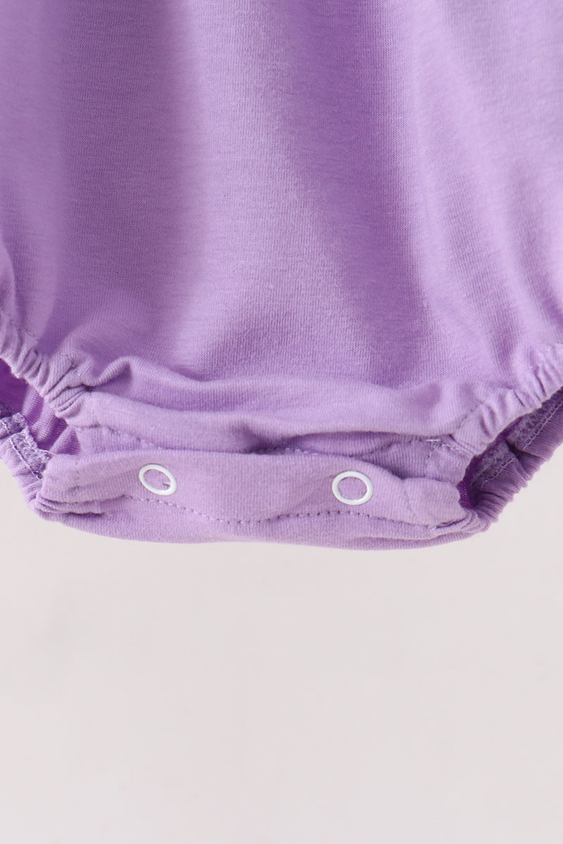 Purple Jack-O-Lantern Applique Ruffle Bubble