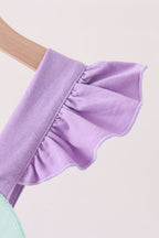 Purple Jack-O-Lantern Applique Ruffle Dress