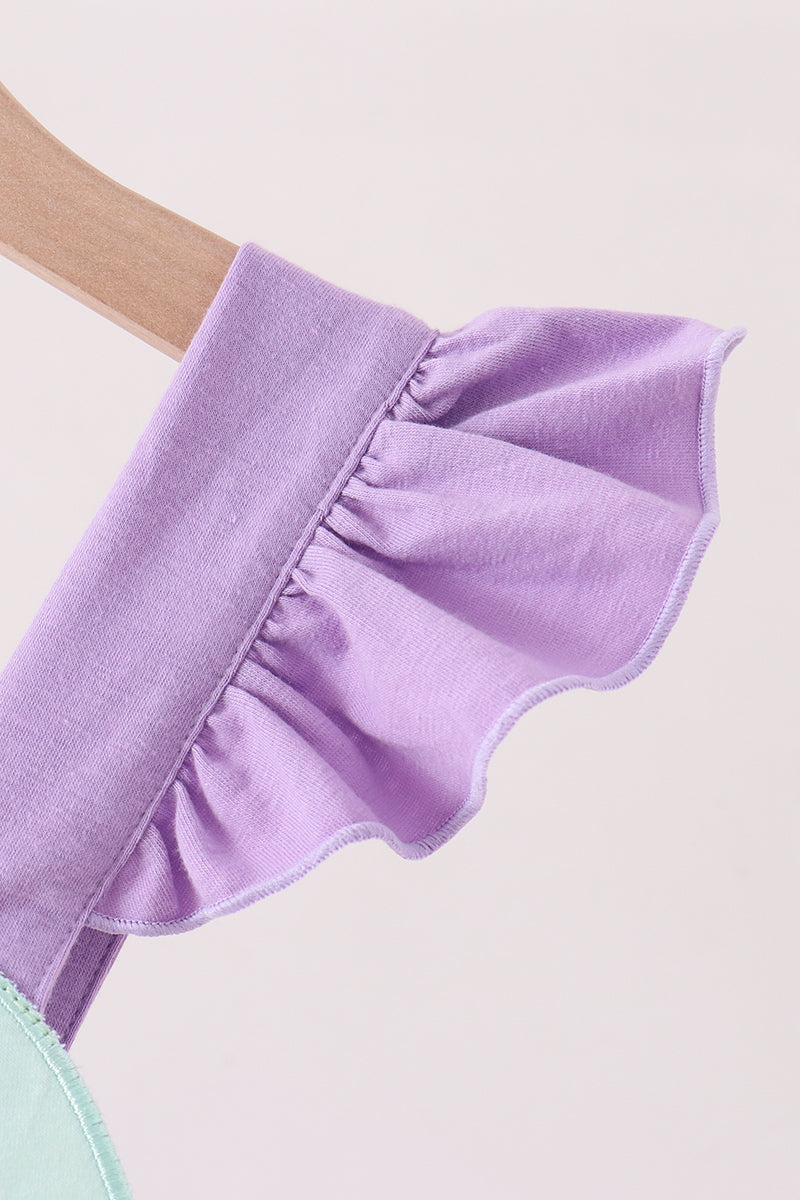 Purple Jack-O-Lantern Applique Ruffle Dress