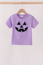 Purple Jack-O-Lantern Applique Top