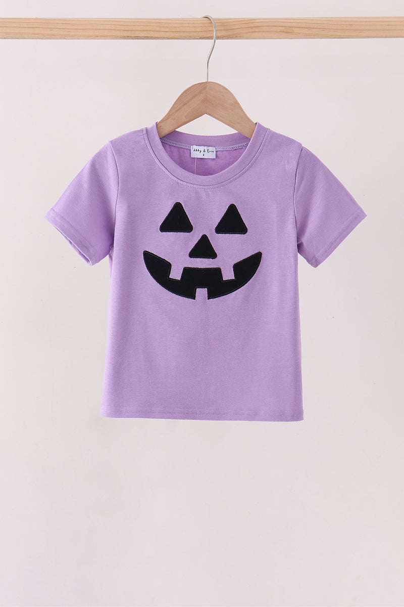 Purple Jack-O-Lantern Applique Top