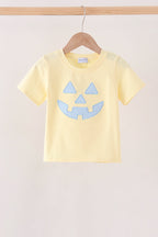 Cream Jack-O-Lantern Applique Top