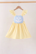 Cream Jack-O-Lantern Applique Ruffle Dress