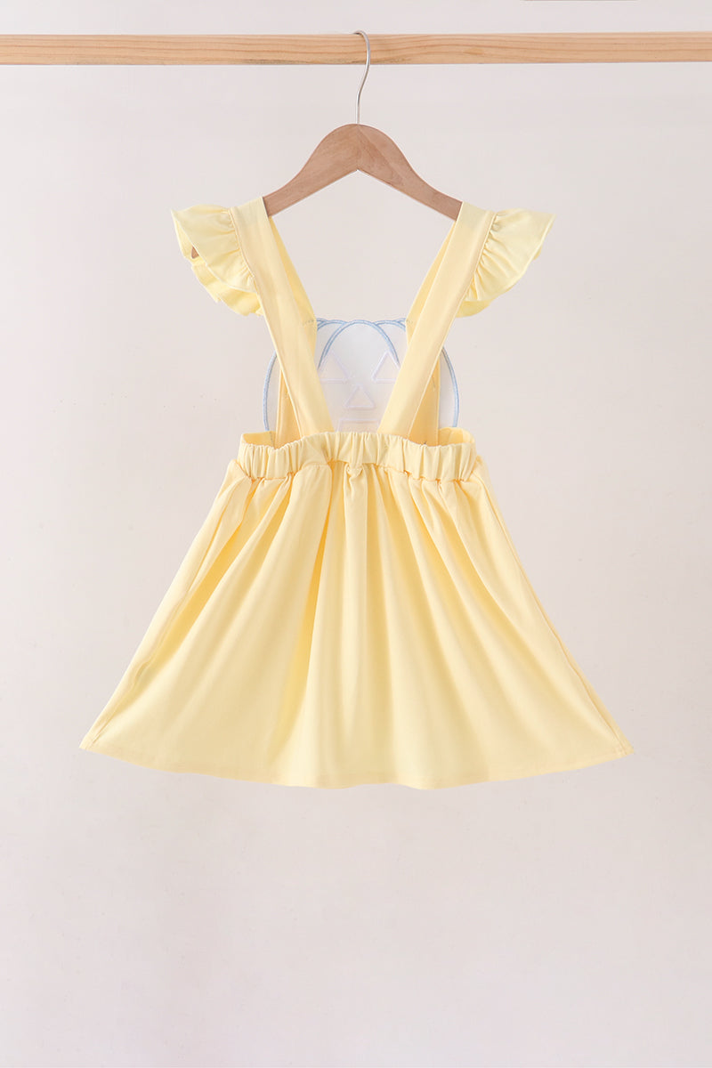 Cream Jack-O-Lantern Applique Ruffle Dress